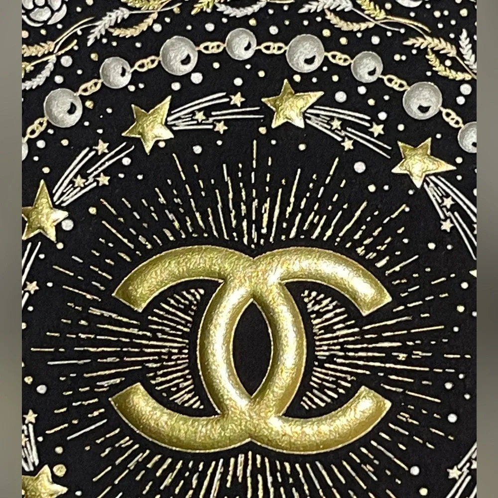 Chanel Black TWEED Cosmetic Case with Gold Accents